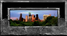 Day Ends in Houston (Metal Frame)