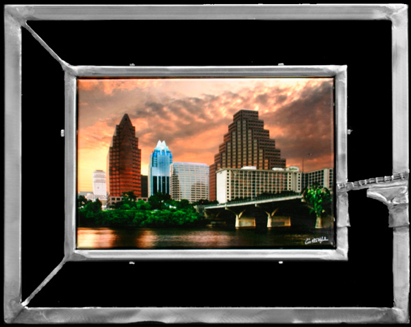 Sun Rises Over the City (Metal Frame)